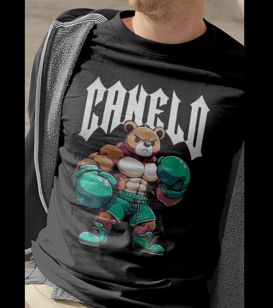 Canelo Bear Boxing Cartoon Bear With Gloves And Shorts T-Shirt