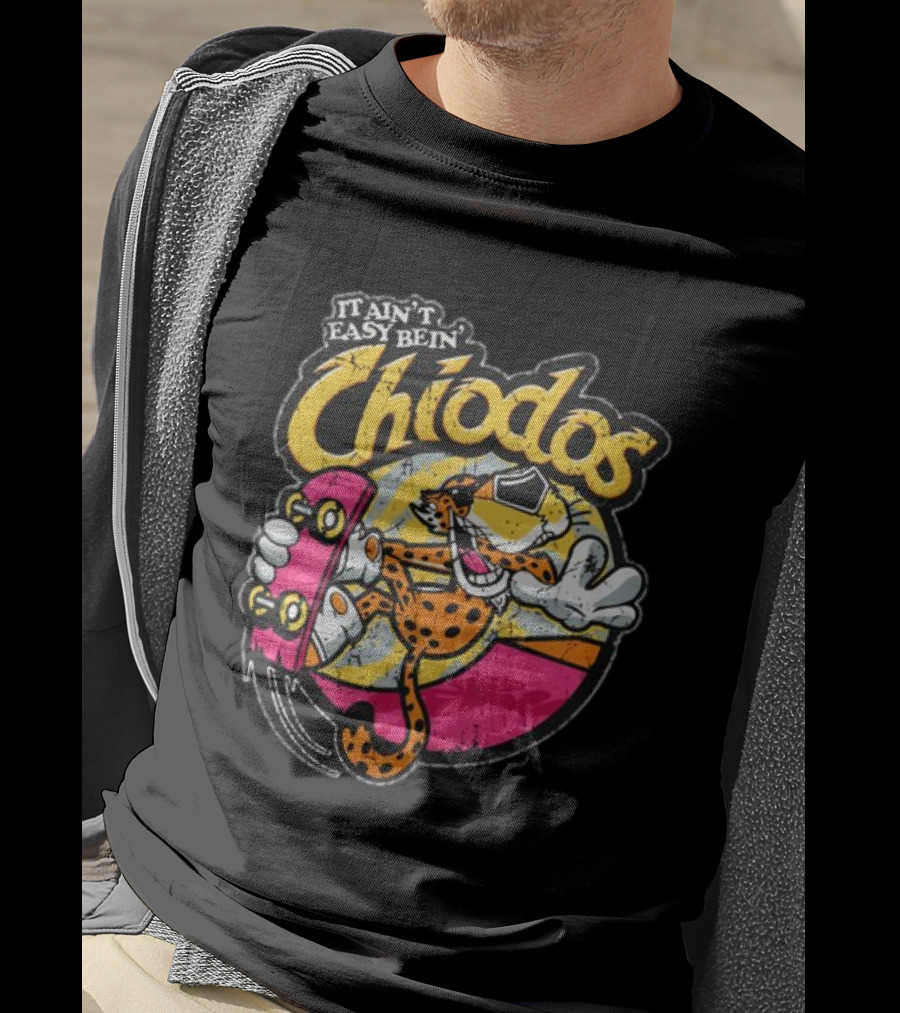 It Ain't Easy Bein' Chiodos Skateboard Cheetah Black T-Shirt
