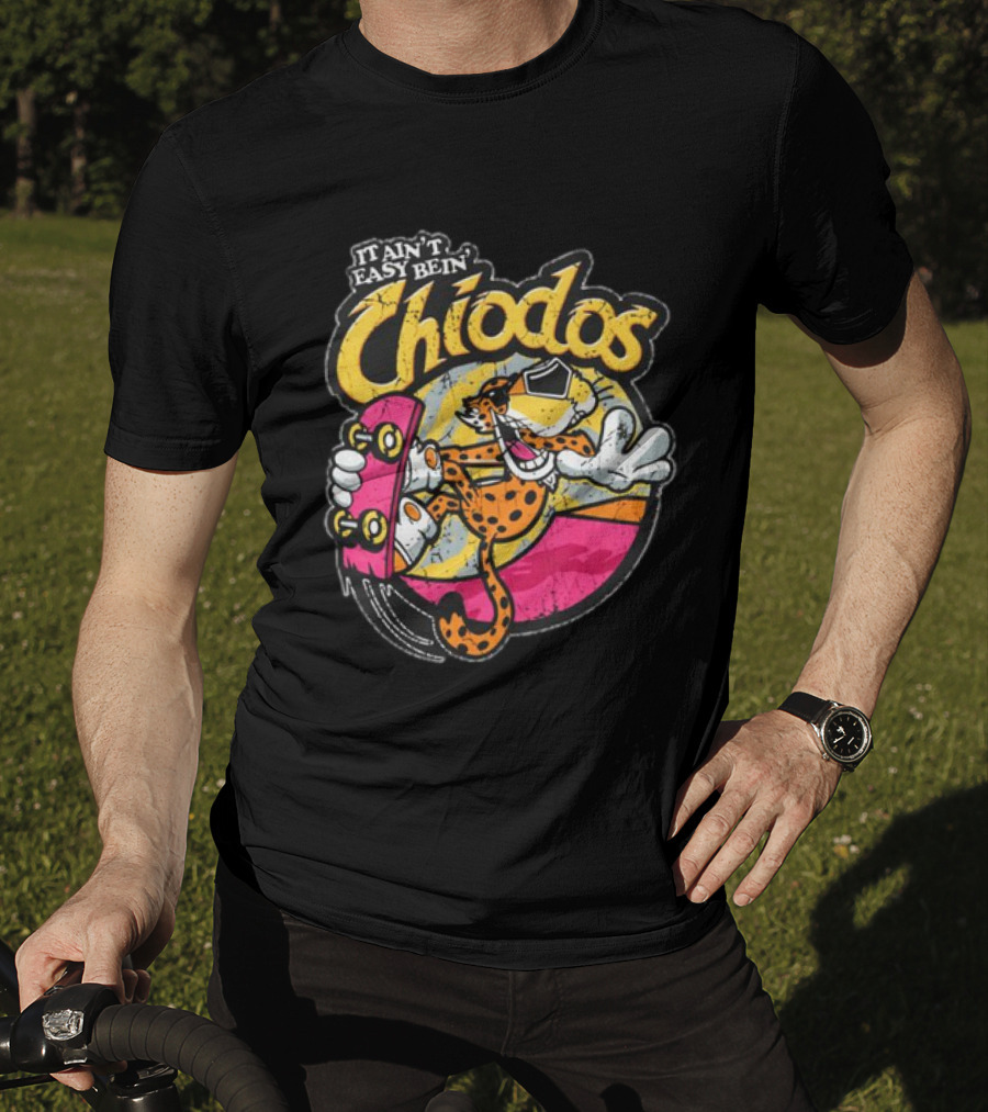 It Ain't Easy Bein' Chiodos Skateboard Cheetah Black T-Shirt