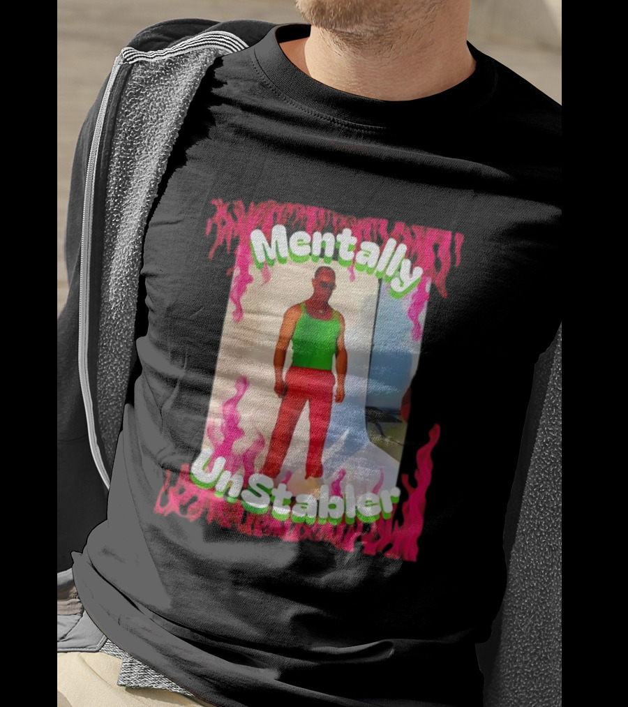 Mentally Unstabler Flaming Outfit Vibrant Red Pants T-Shirt