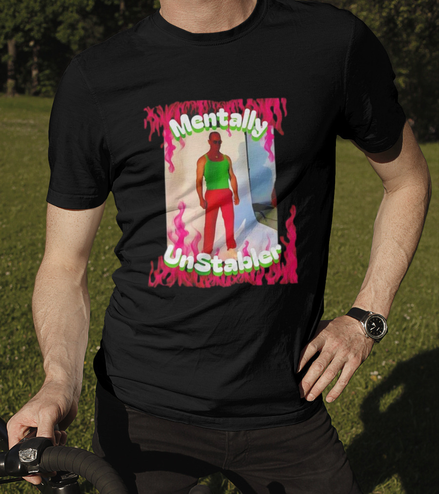 Mentally Unstabler Flaming Outfit Vibrant Red Pants T-Shirt