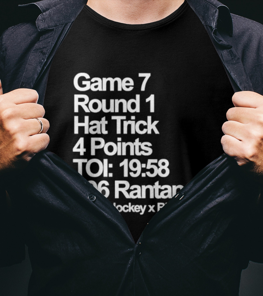 Dallas Hockey Game 7 Round 1 Hat Trick 4 Points TOI 19:58 #96 Rantanen T-Shirt