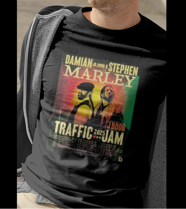 Damian Jr. Gong Marley Stephen Marley Traffic Jam 2025 J Boog Tour Dates T-Shirt