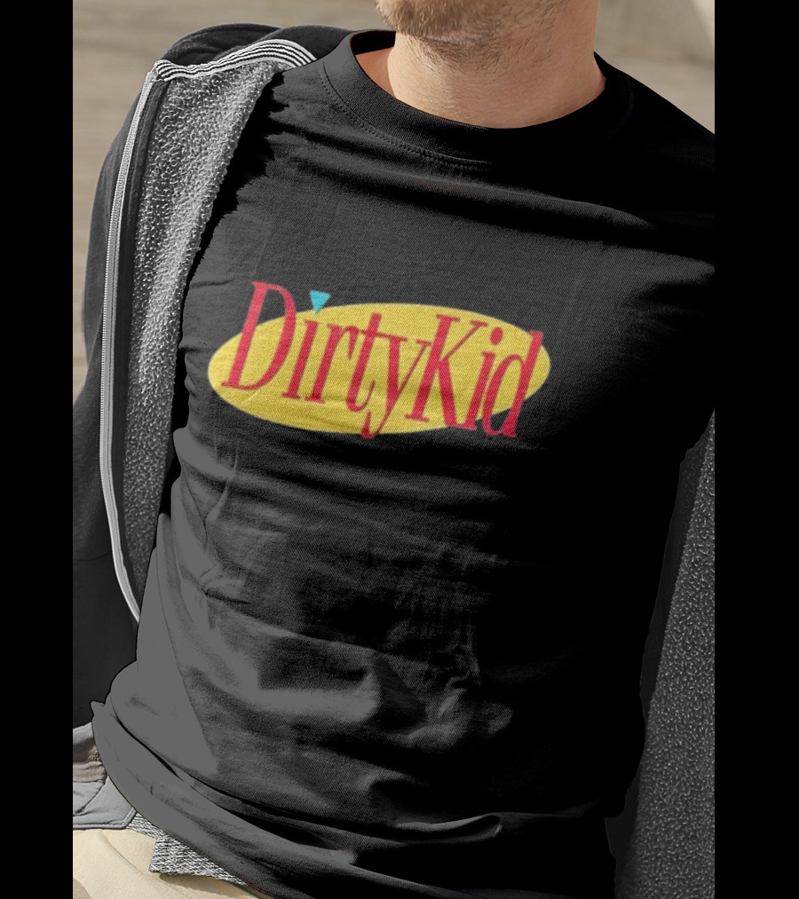 Dirty Kid Oval Bold Red Yellow Oval Style T-Shirt
