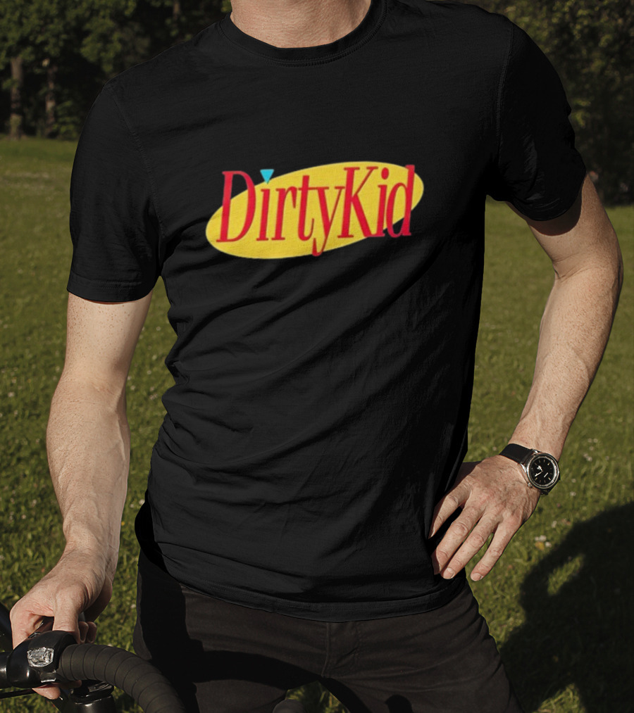 Dirty Kid Oval Bold Red Yellow Oval Style T-Shirt