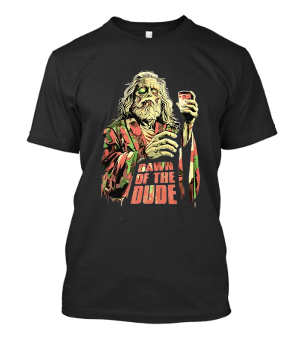 Zombie Dude Camo Robe Holding Drink Zombie Of The Dude T-Shirt