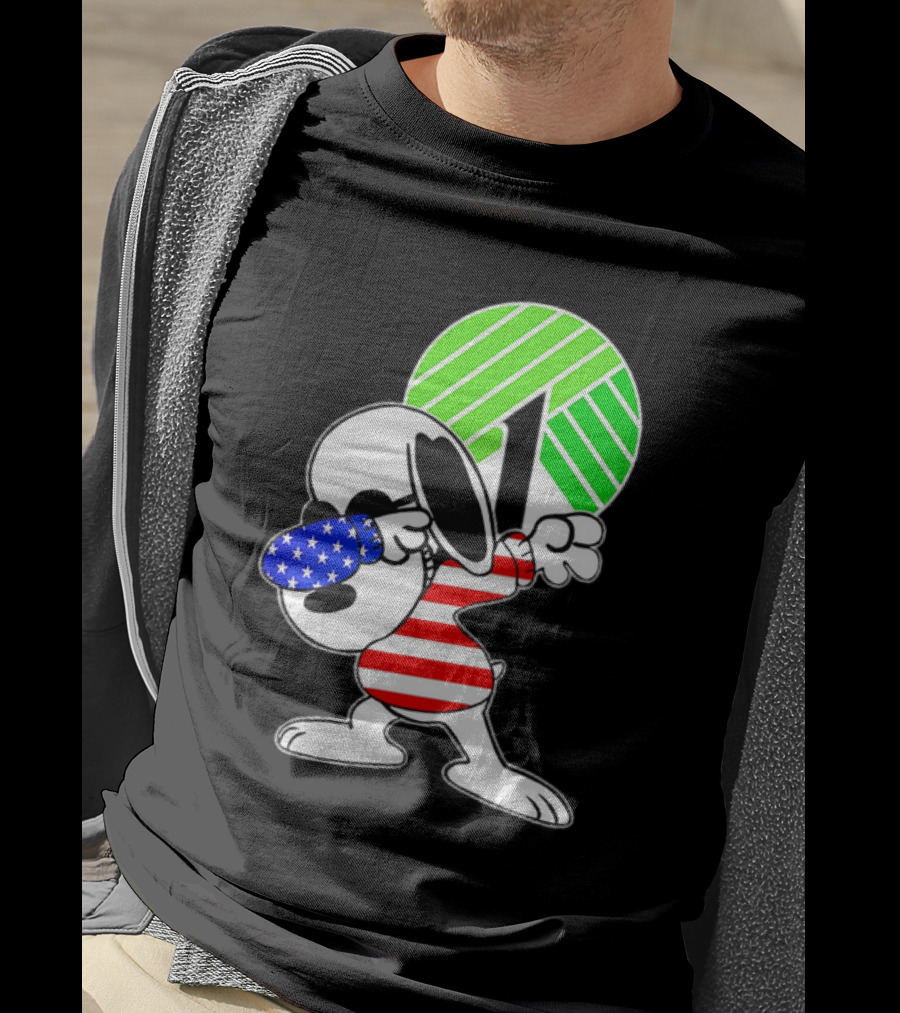 Dollar Tree Snoopy Dabbing American Flag Costume T-Shirt