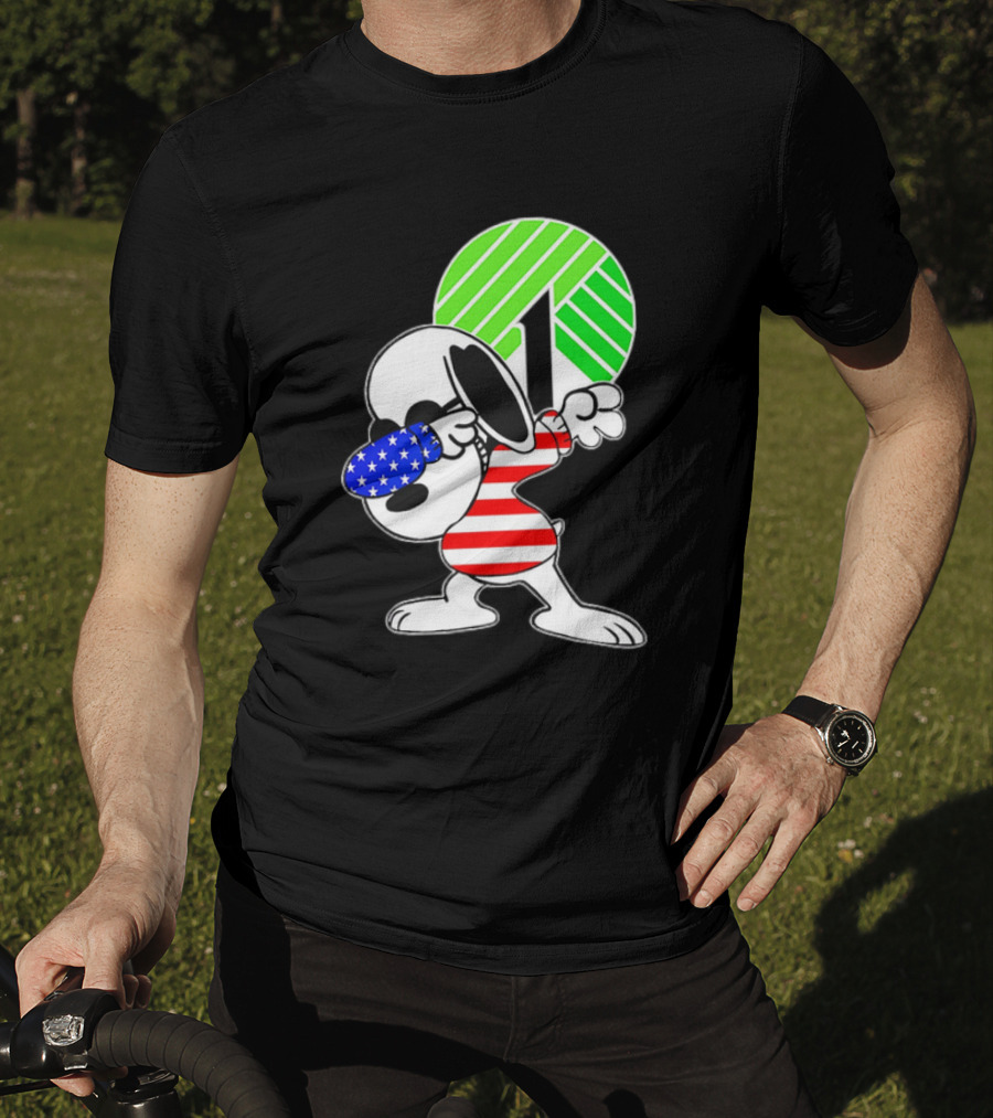 Dollar Tree Snoopy Dabbing American Flag Costume T-Shirt