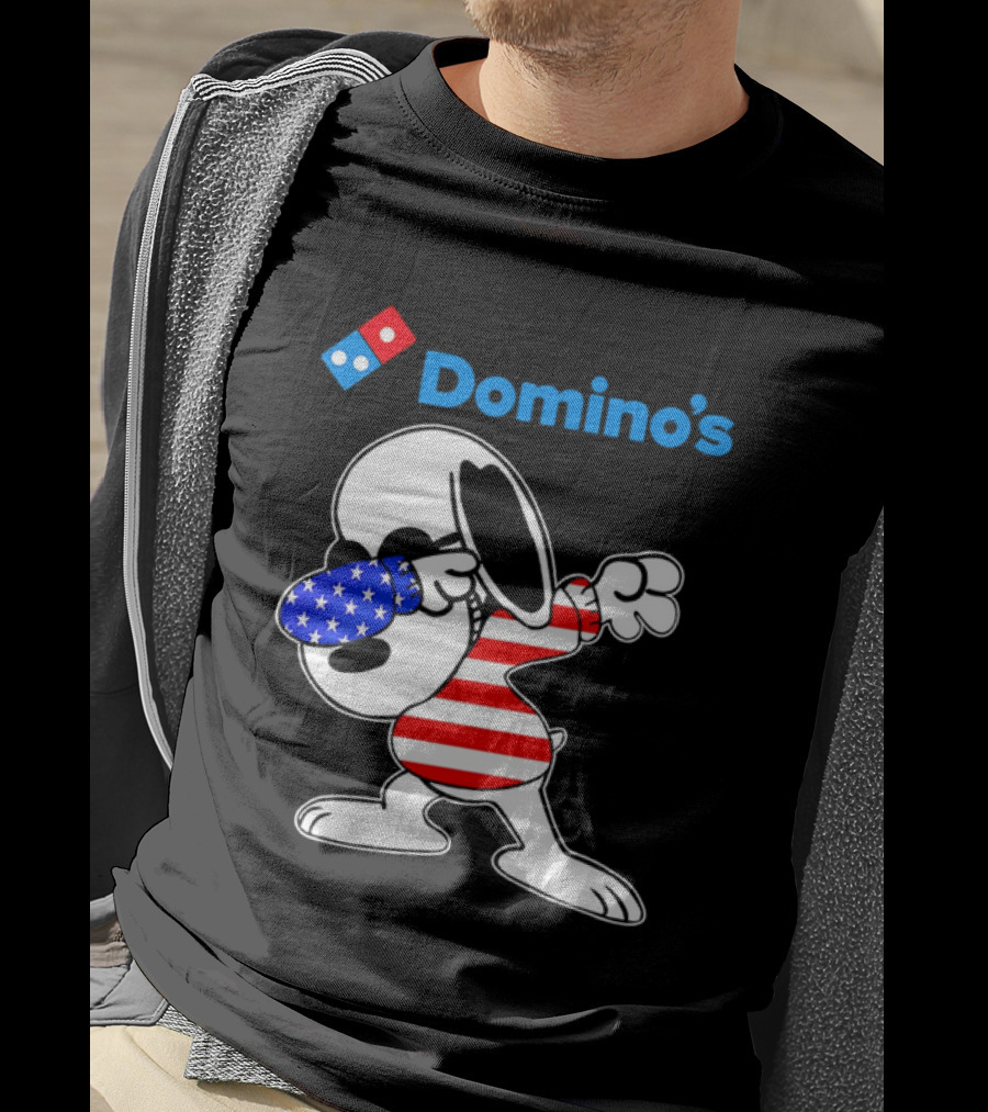 Domino’s Snoopy Dabbing American Flag Style T-Shirt