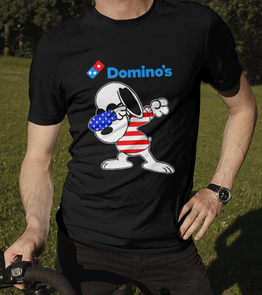 Domino’s Snoopy Dabbing American Flag Style T-Shirt