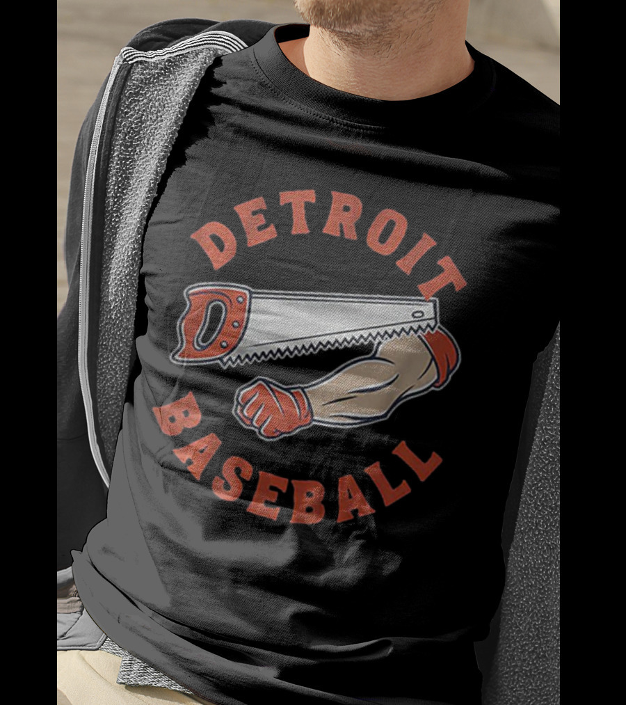 Detroit Baseball Saw Arm Graphic T-Shirt