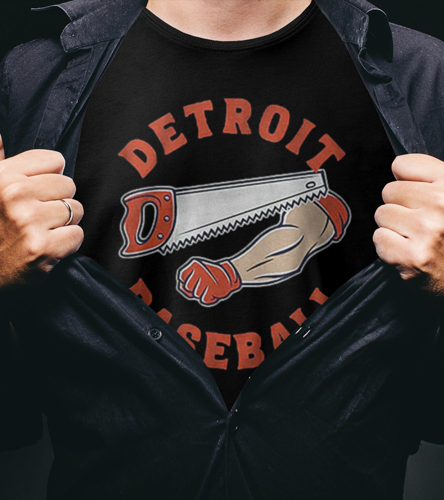Detroit Baseball Saw Arm Graphic T-Shirt