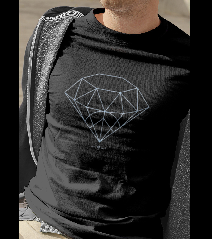Diamond Life Rotowear Geometric Crystal Outline T-Shirt