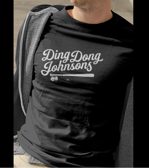 Ding Dong Johnsons Baseball Bat And Ball Retro Style T-Shirt