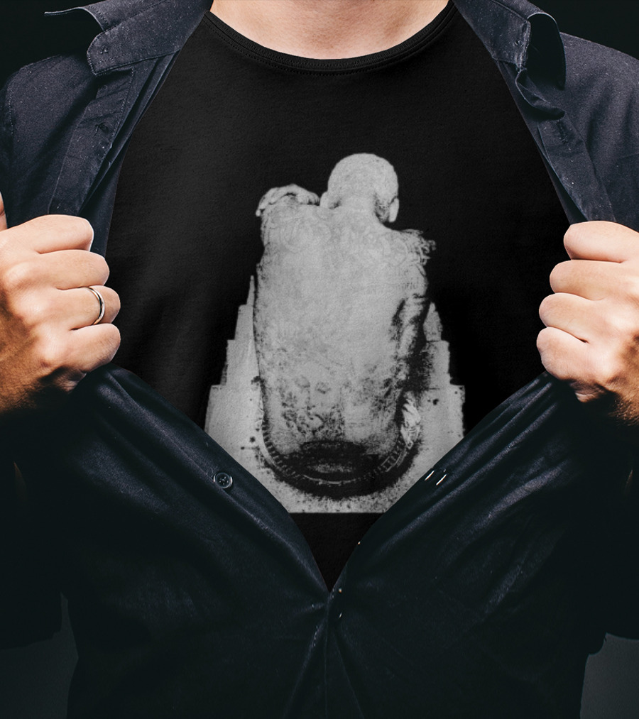 "Ekkstacy Tattooed Figure Sitting On Staircase Design" T-Shirt