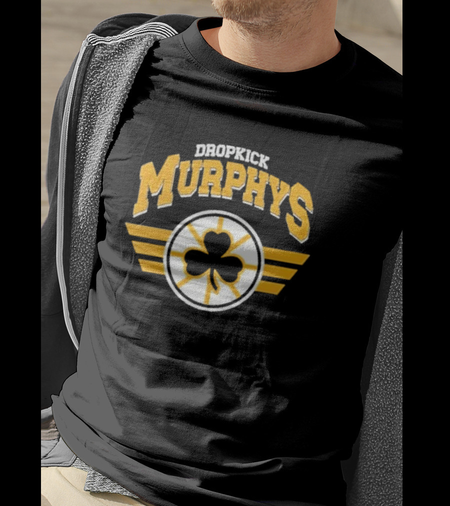 Dropkick Murphys Shamrock Winged Emblem Boston Bruins T-Shirt
