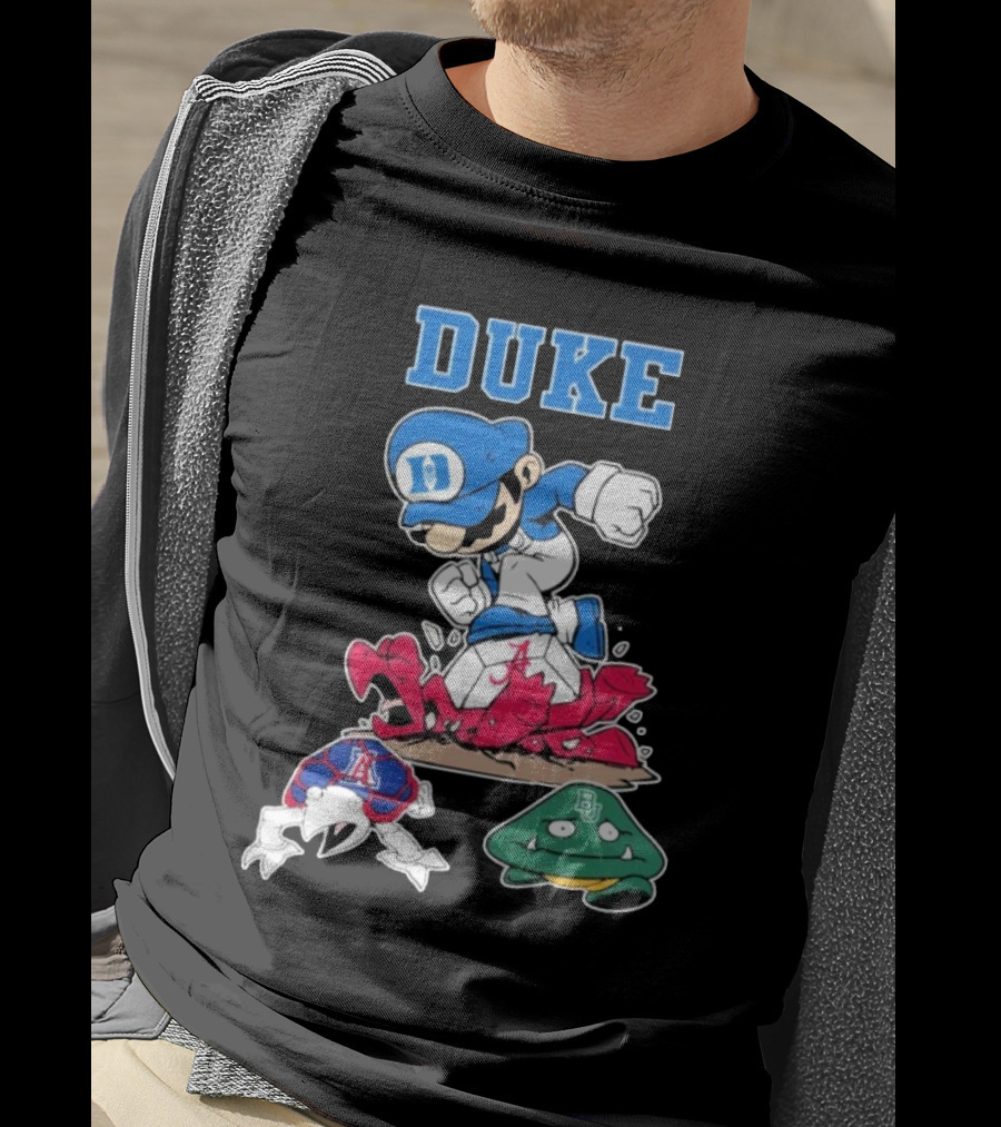 Duke Blue Devils Super Mario Crushing Arizona Wildcats Baylor T-Shirt