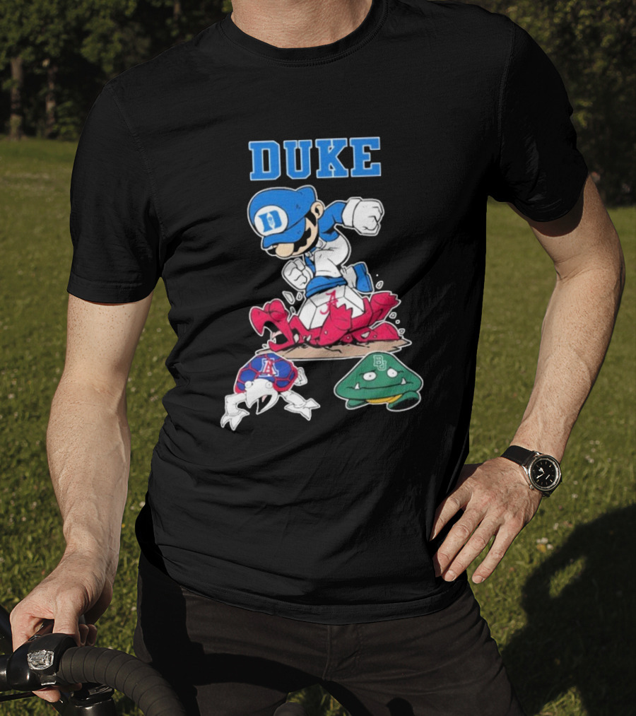 Duke Blue Devils Super Mario Crushing Arizona Wildcats Baylor T-Shirt