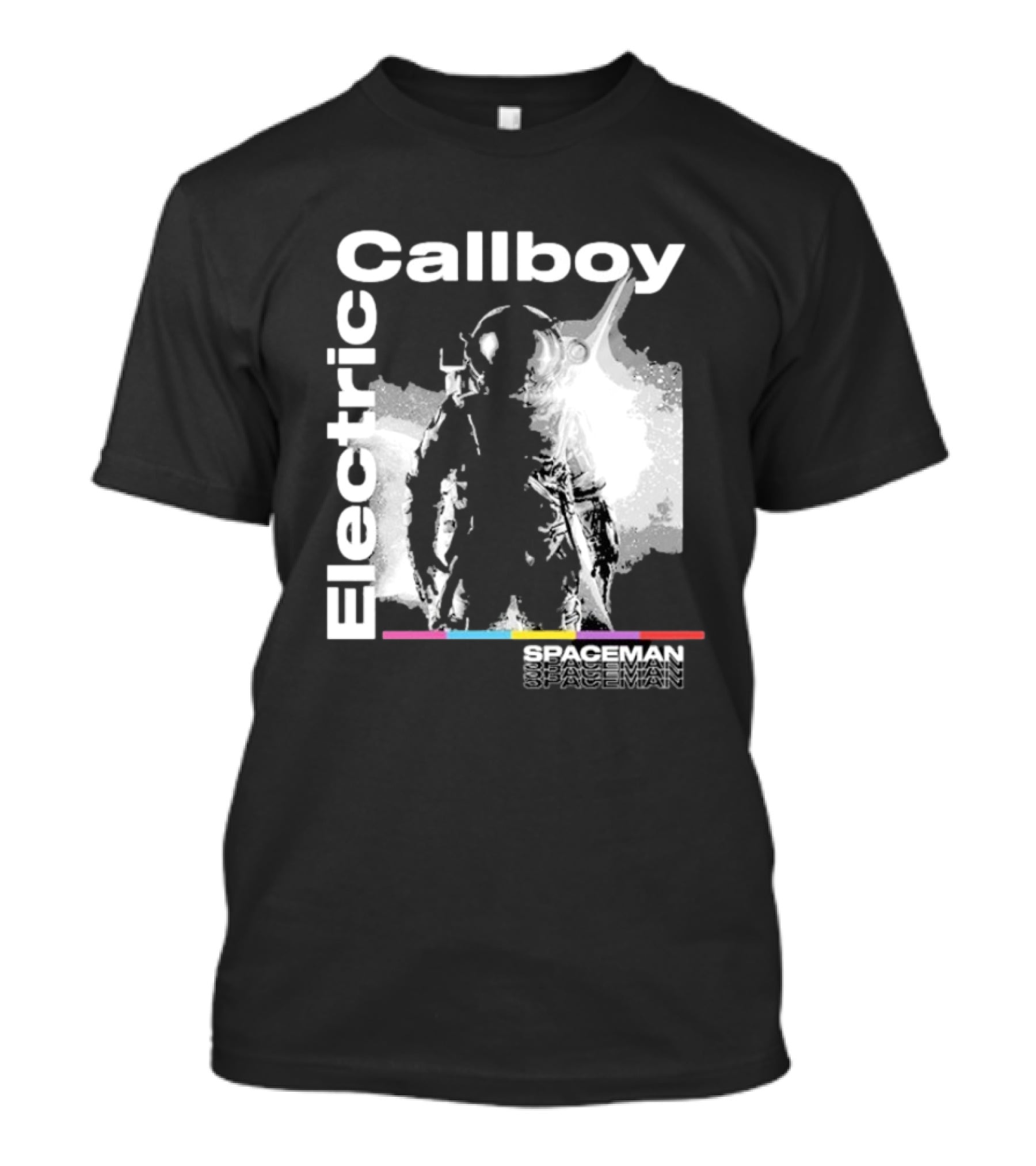 Electric Callboy Spaceman Cover Rainbow Text Starman Silhouette T-Shirt