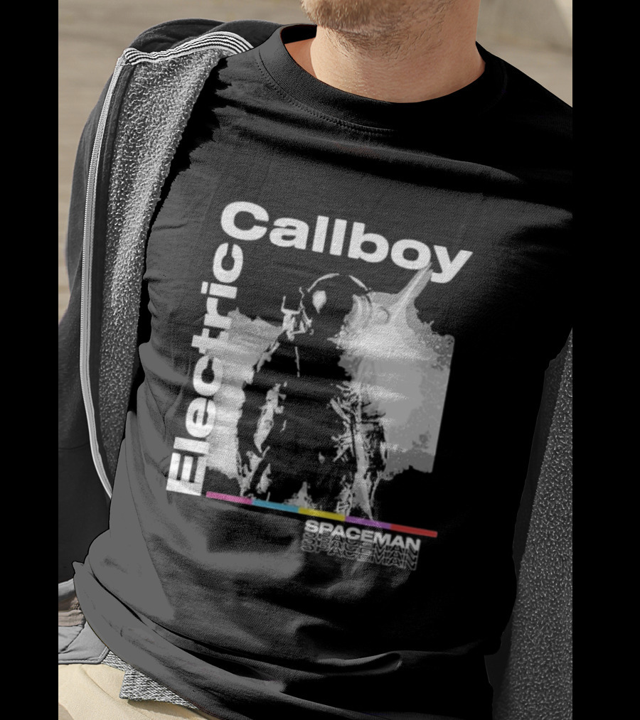 Electric Callboy Spaceman Cover Rainbow Text Starman Silhouette T-Shirt