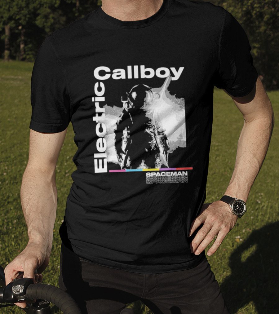 Electric Callboy Spaceman Cover Rainbow Text Starman Silhouette T-Shirt