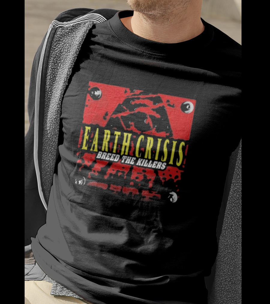 Earth Crisis Breed The Killers Yellow Text Red Background T-Shirt