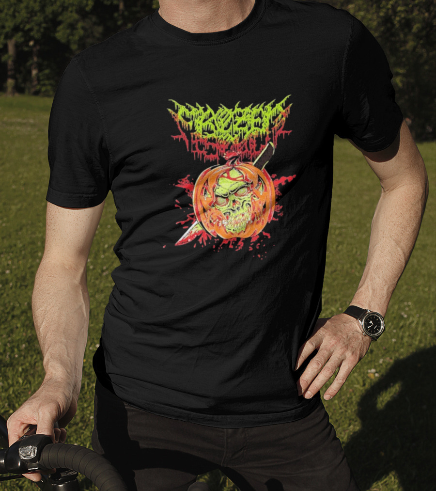 Frozen Soul Pumpkin Skull Knife Horror Graphic T-Shirt