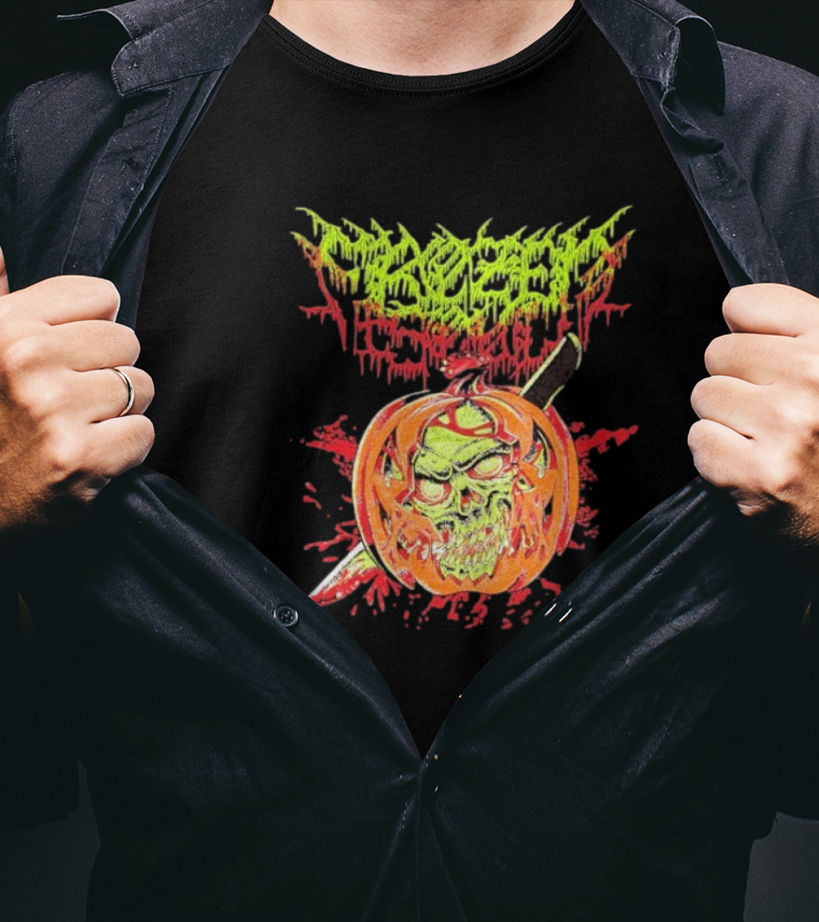 Frozen Soul Pumpkin Skull Knife Horror Graphic T-Shirt