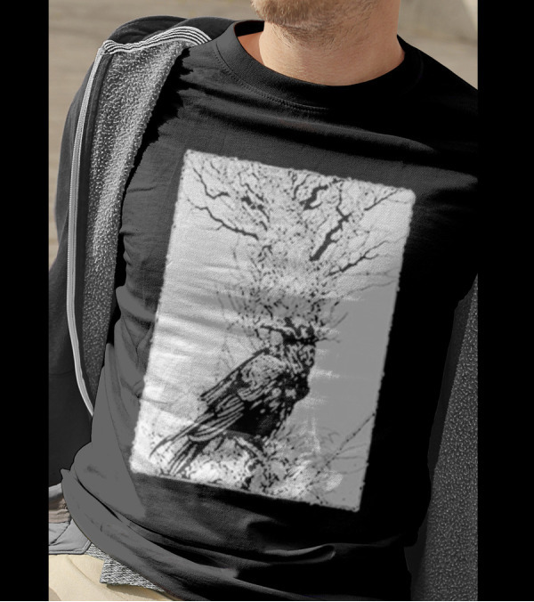 Fajar Allanda Raven Crow Art By Fajar Aeon Tree Illustration T-Shirt