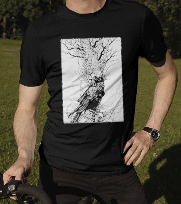 Fajar Allanda Raven Crow Art By Fajar Aeon Tree Illustration T-Shirt