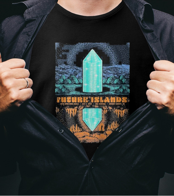 Future Islands With Open Mike Eagle May 2 2025 The Caverns Grundy County TN By Status Serigraph T-Shirt