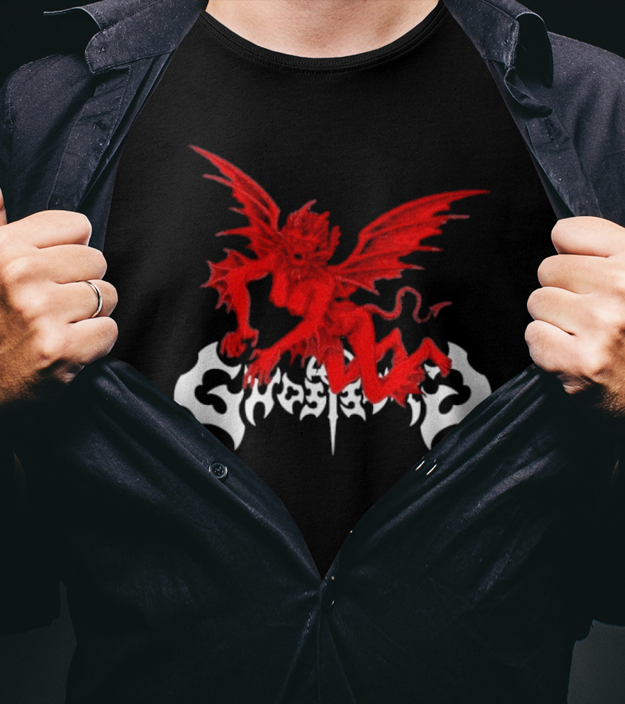 Ghost Supply Red Anarchy Angel Design USA T-Shirt