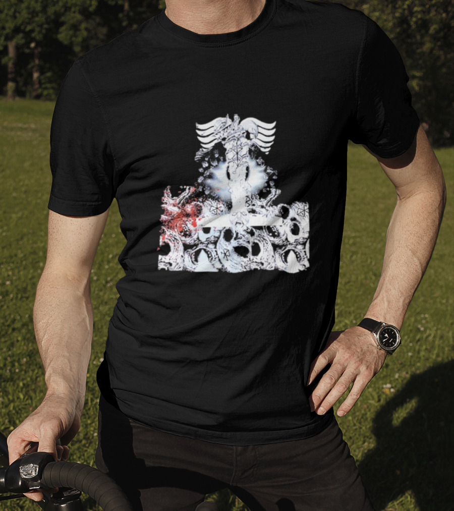 Ghost Supply Rare Rivalry Nordic Inspired Winged Cross And Serpent Motif T-Shirt