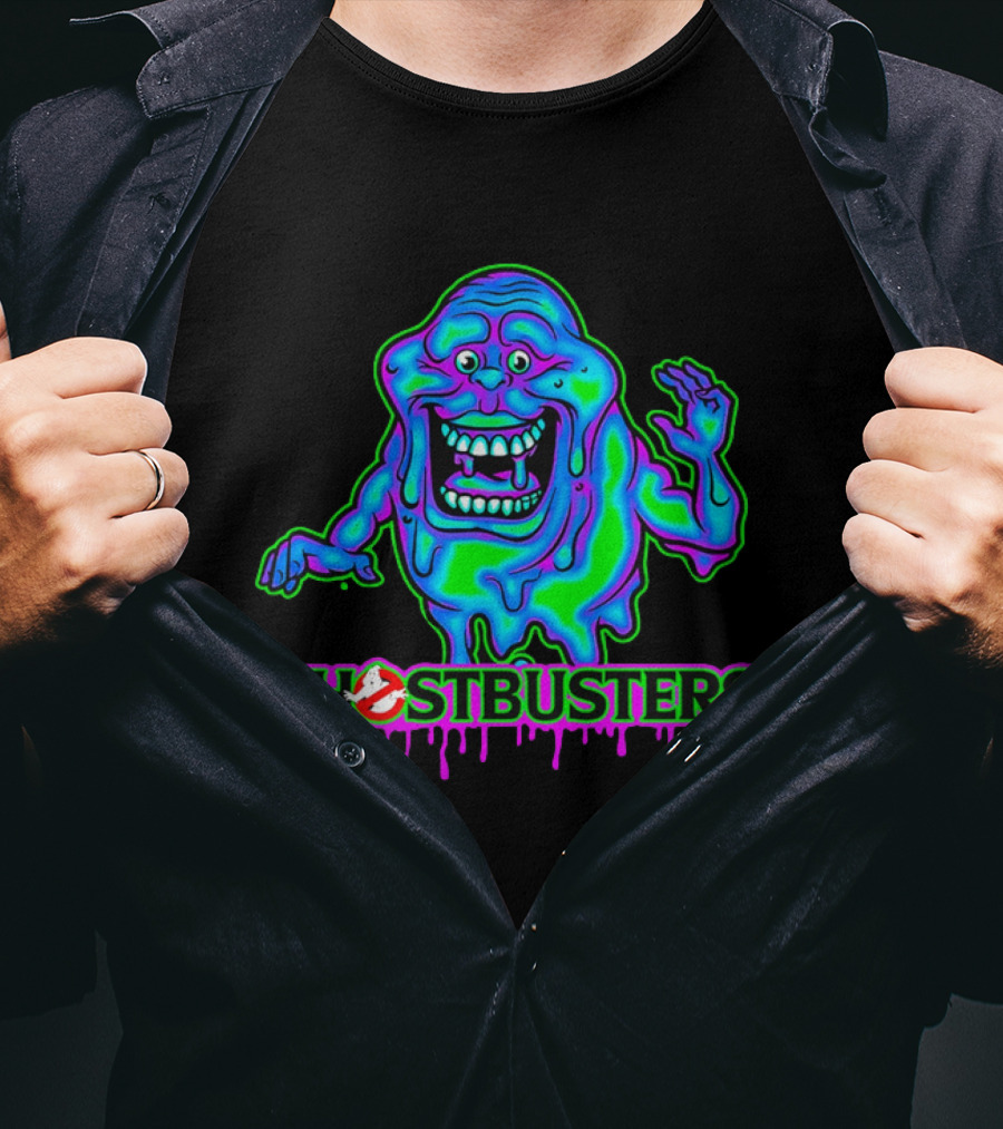 Ghostbusters Slimer Neon Little Spud Cartoon Ooze Glow T-Shirt