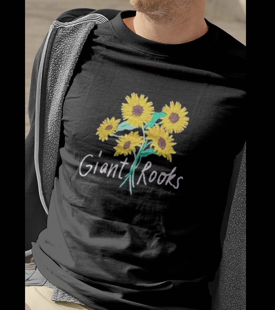 Giant Rooks Sunflower Bouquet Pink Skies T-Shirt