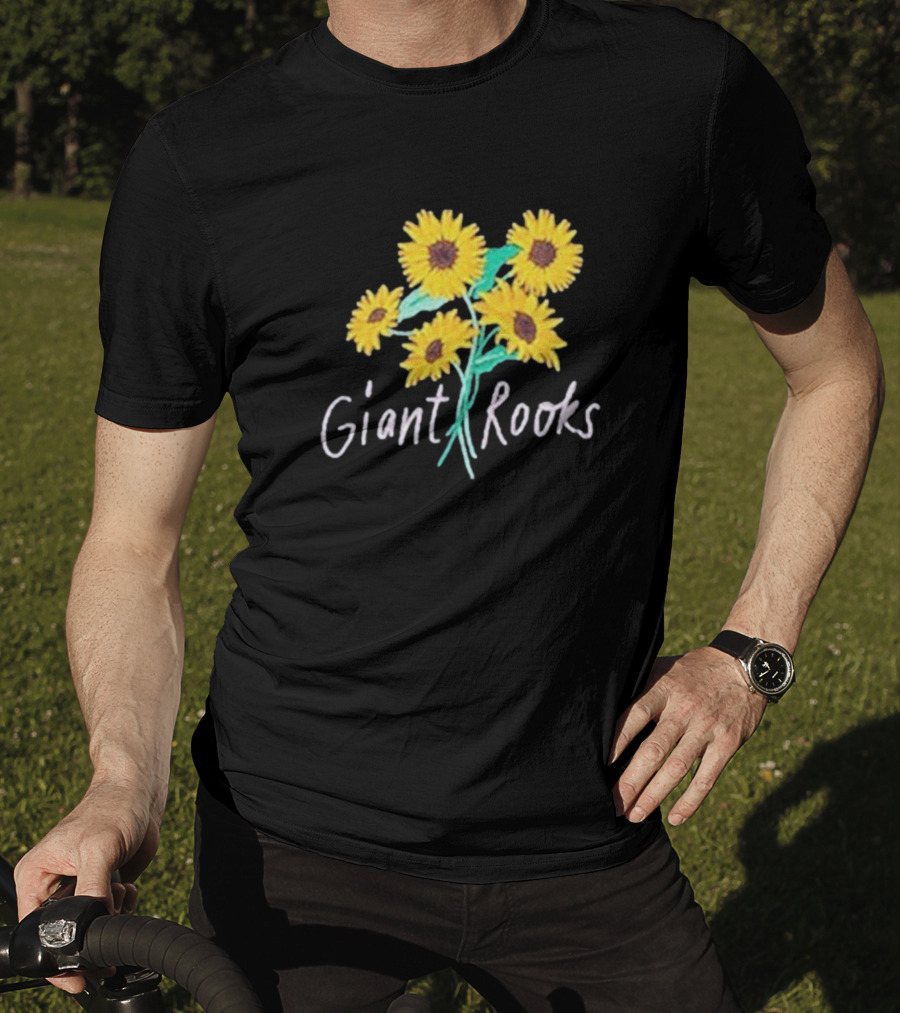 Giant Rooks Sunflower Bouquet Pink Skies T-Shirt