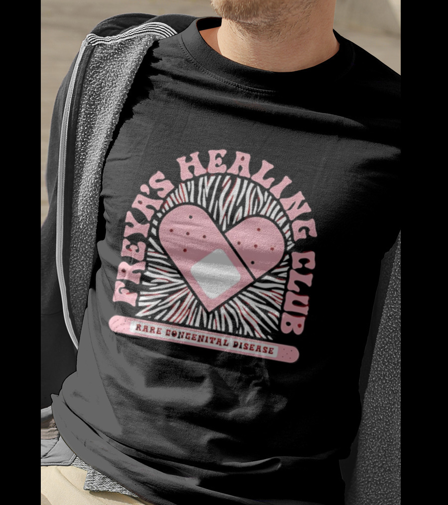 Freya's Healing Club Rare Congenital Disease Bandaid Heart T-Shirt