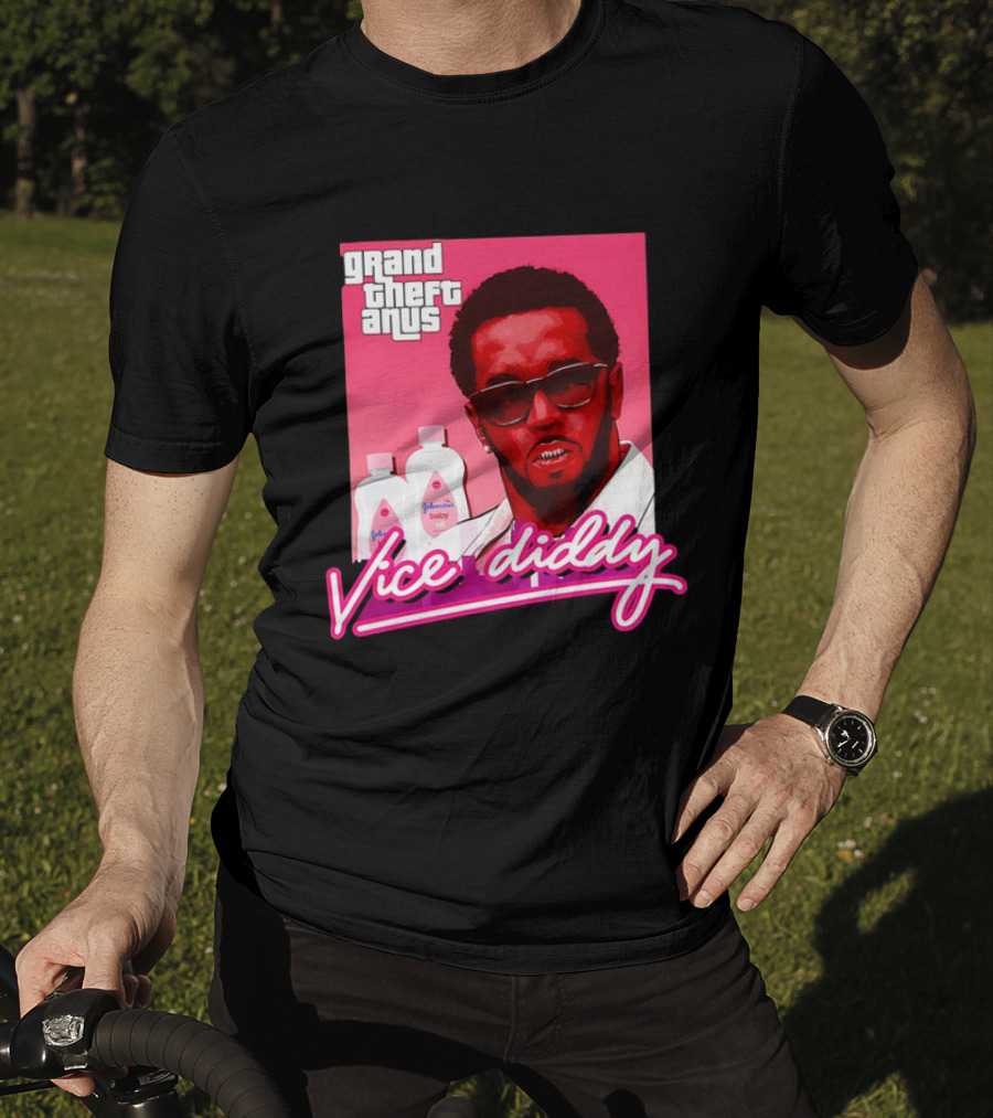 Grand Theft Anus Vice Diddy Johnson's Baby Oil Parody T-Shirt