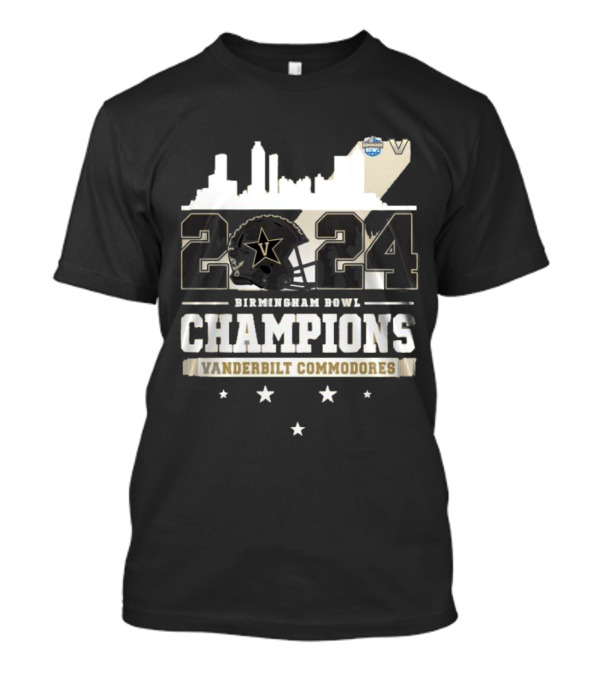2024 Birmingham Bowl Champions Vanderbilt Commodores Skyline T-Shirt