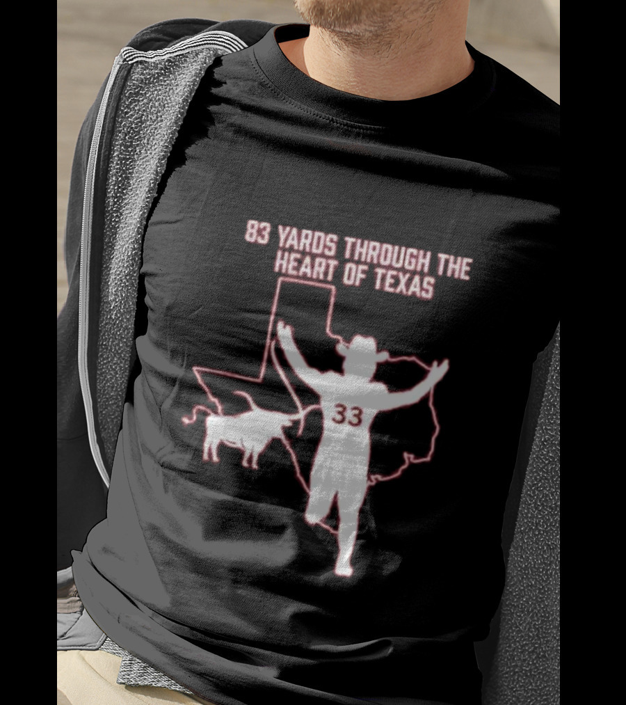 83 Yards Through The Heart Of Texas Longhorns 33 Cowboy Touchdown T-Shirt