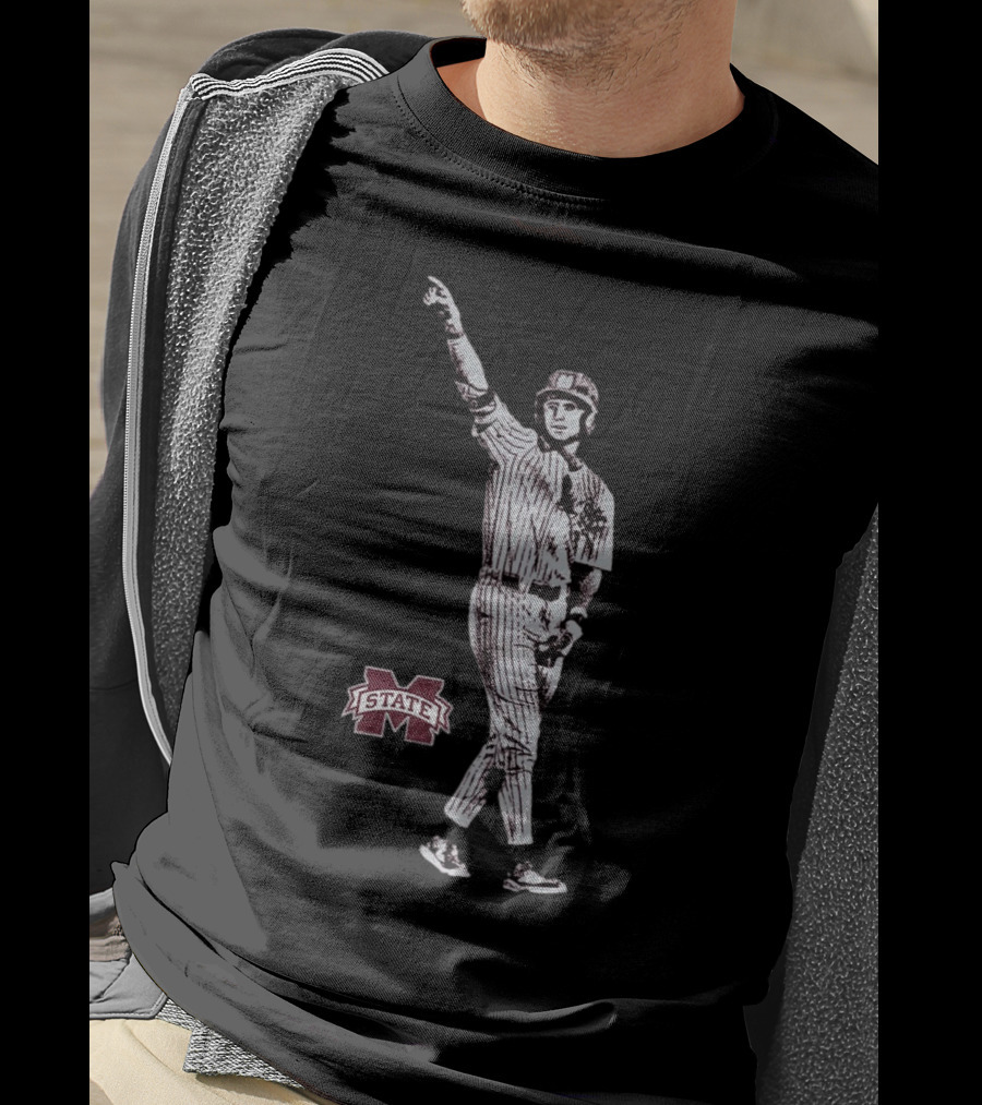 Ace Reese Mississippi State Bulldogs Baseball Illustrated Maroon NCAA 2025 T-Shirt