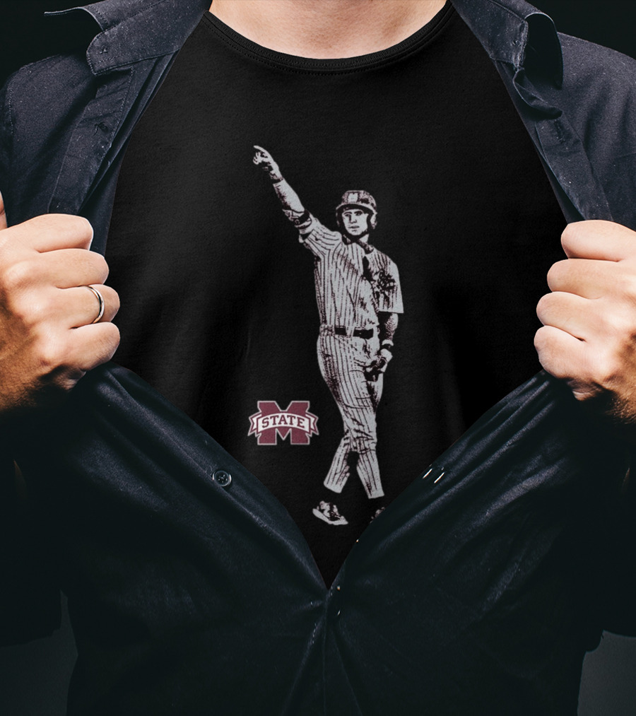 Ace Reese Mississippi State Bulldogs Baseball Illustrated Maroon NCAA 2025 T-Shirt