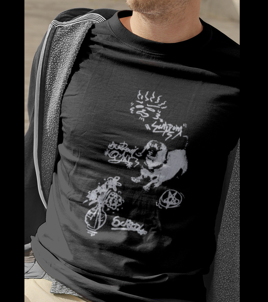 Aelfric Eden Graffiti Dog Flower Crown Art Doodle T-Shirt