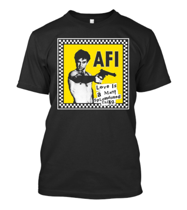 AFI Love Is A Many Splendored Thing Yellow Checkerboard Background T-Shirt