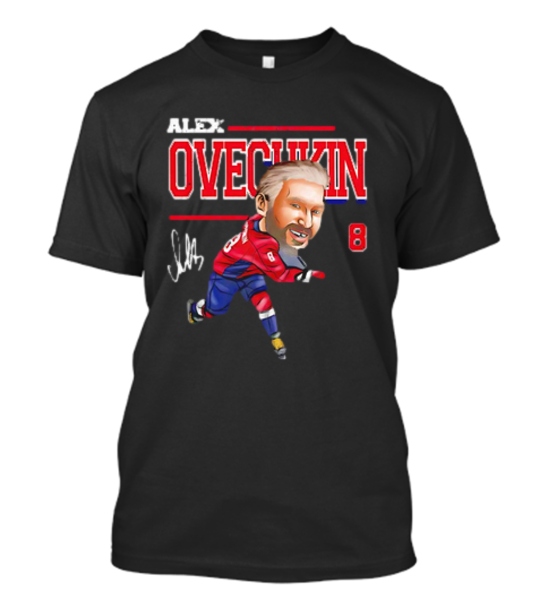 Alex Ovechkin Washington Capitals NHL Vintage Cartoon Signature 8 T-Shirt