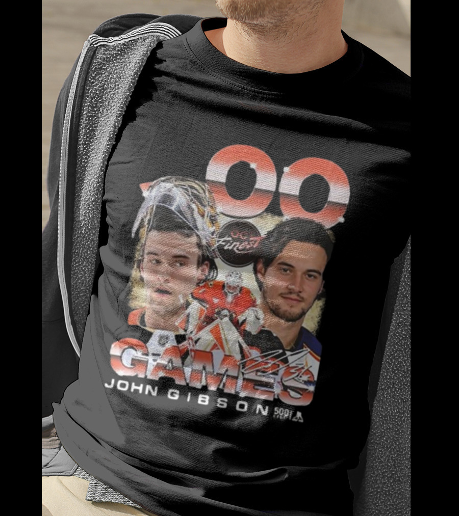 Anaheim Ducks John Gibson 500 Games Milestone Commemoration T-Shirt