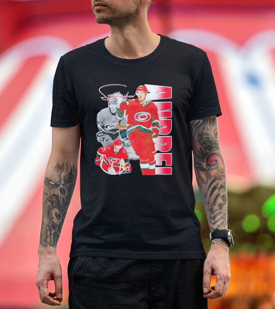 Andrei Svechnikov Carolina Hurricanes NHL Player 37 Signature T-Shirt