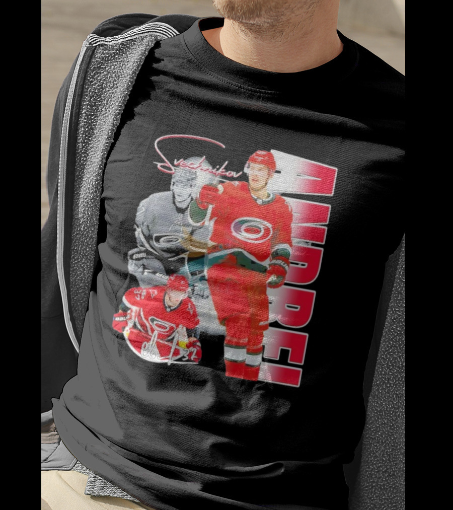 Andrei Svechnikov Carolina Hurricanes NHL Player 37 Signature T-Shirt