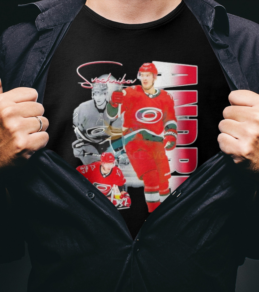 Andrei Svechnikov Carolina Hurricanes NHL Player 37 Signature T-Shirt