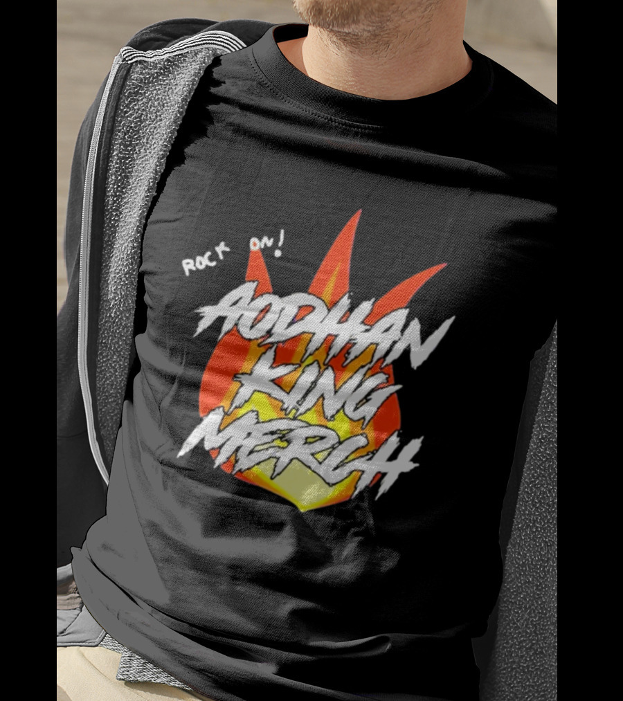 Aodhan King Rock On Flames Merch T-Shirt
